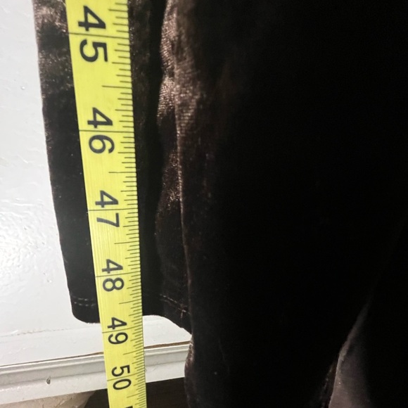 Taylor Dresses Halter Side Slit Chocolate Brown Velvet Gown - Picture 5 of 13